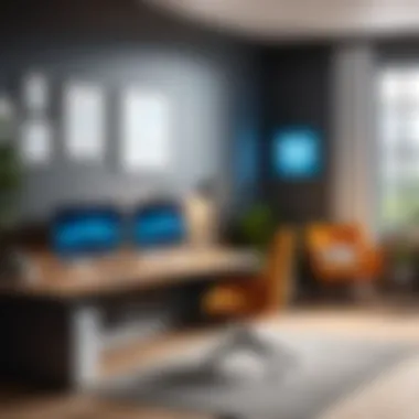 Optimal WiFi Coverage in a Home Office Modern home office setup with optimal WiFi coverage