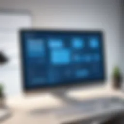 Illustration of flowchart software interface showcasing features