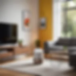 Google Home device in a modern living room