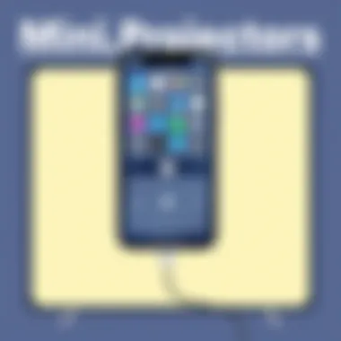 User interface of iPhone connecting to a mini projector