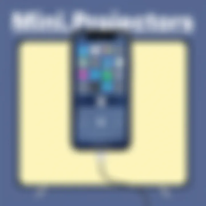 User interface of iPhone connecting to a mini projector