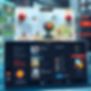 An overview of a prominent MMO strategy game's user interface highlighting key features.