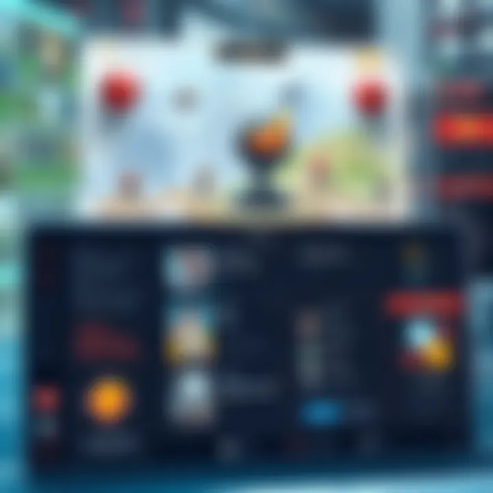 An overview of a prominent MMO strategy game's user interface highlighting key features.