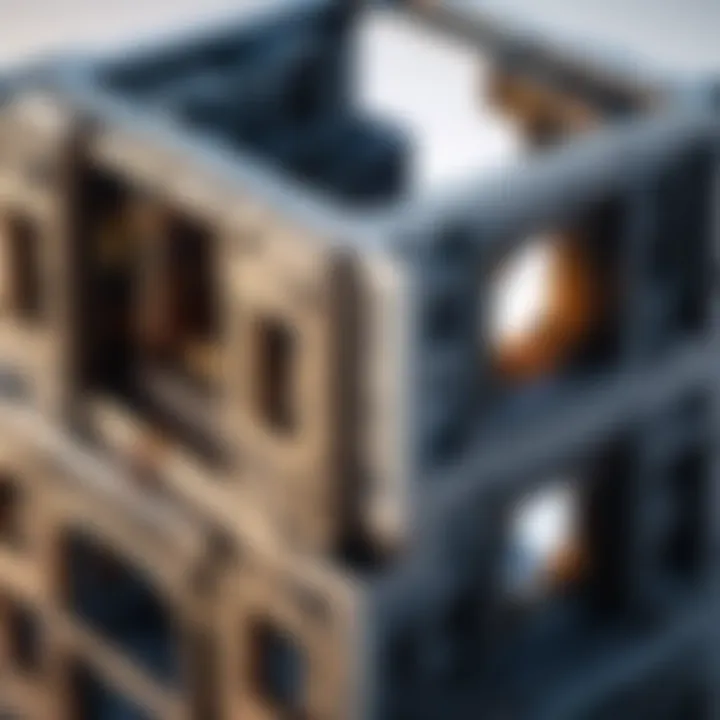 An intricate structure built within a block-based game, highlighting creativity.