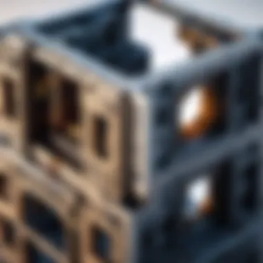 Intricate Block Structure An intricate structure built within a block-based game, highlighting creativity.