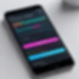 A smartphone displaying performance testing app interface