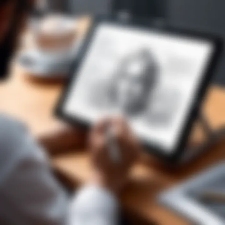 An artist sketching on a tablet, illustrating the creative possibilities enabled by advanced writing technology