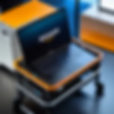 Amazon Laptop Cart in Corporate Environment Functional Amazon laptop cart in a corporate setting