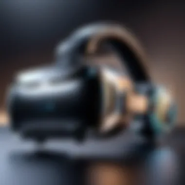 Advanced VR Gaming Headset A futuristic VR gaming headset showcasing advanced technology.