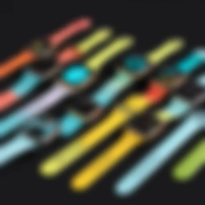 Color Options for Apple Watch Series 7 Vibrant color options available for the Apple Watch Series 7 demonstrating personal customization