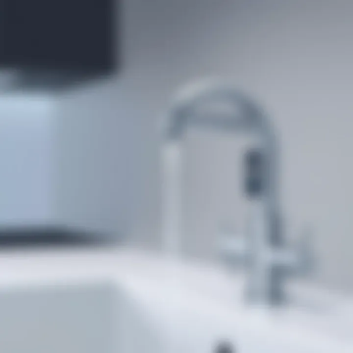 Smart faucet displaying water usage data