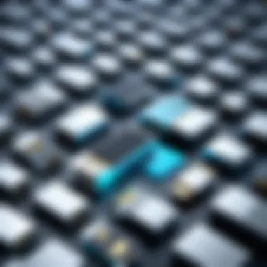 Future of Data Storage Technology A futuristic vision of data storage technology with thumb drives