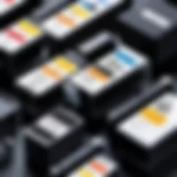 Illustration of ink cartridges showcasing their capacity