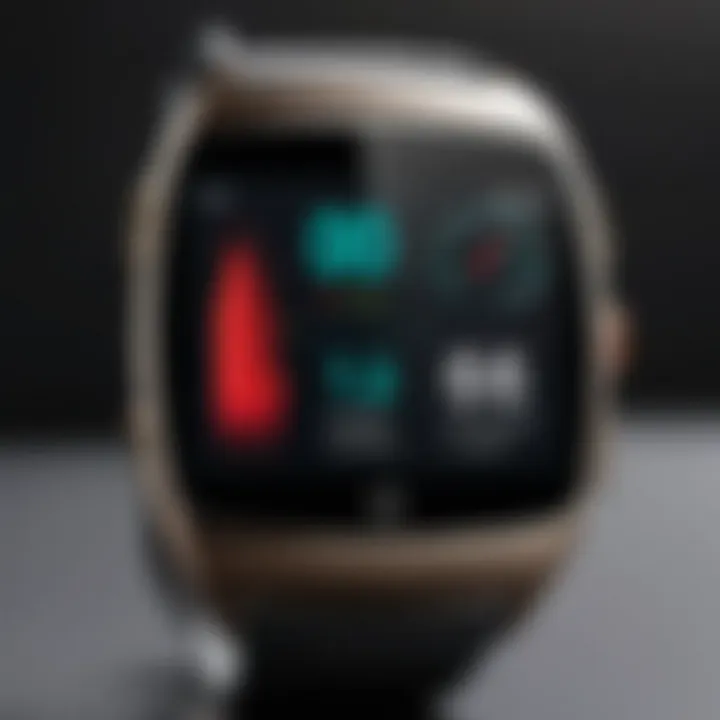 Close-up of Nubia Alpha smartwatch health monitoring features