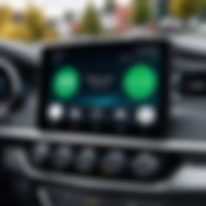 User interface of Android Auto displayed on a car screen