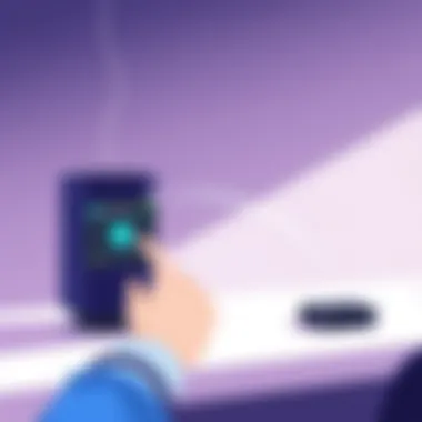 User interacting with the Roku Smart Speaker's features