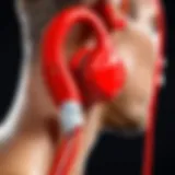 Close-up view of Yurbuds Inspire showcasing its ergonomic design for fitness