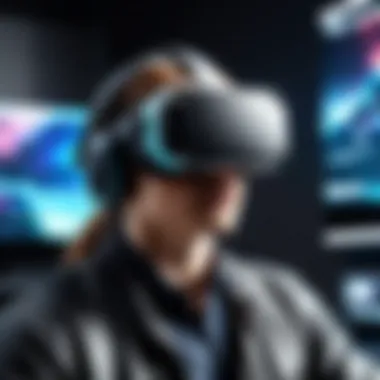 Display of advanced VR technology and gaming setup