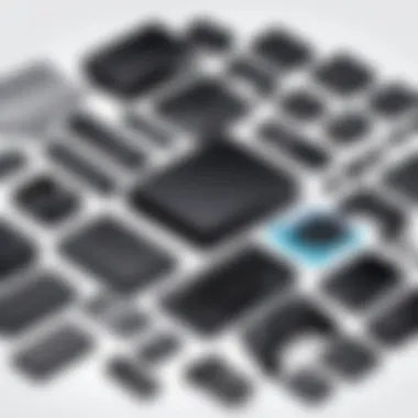 Illustration showcasing the evolution of gaming hardware