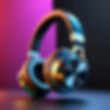 Stylish Headphones Designed for Bass Enthusiasts Stylish headphones showcased against a vibrant background