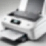 Close-up view of HP DeskJet printer showcasing scanner functionality