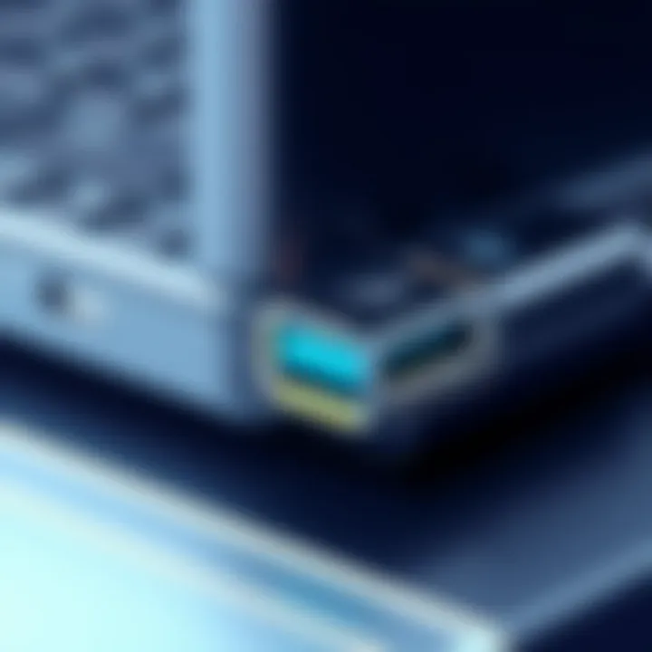 Detailed close-up of USB-C port