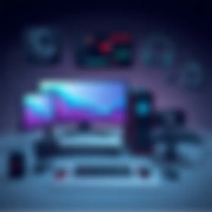 Gaming Setup with HP Omen Desktop Gaming setup featuring HP Omen desktop with peripherals