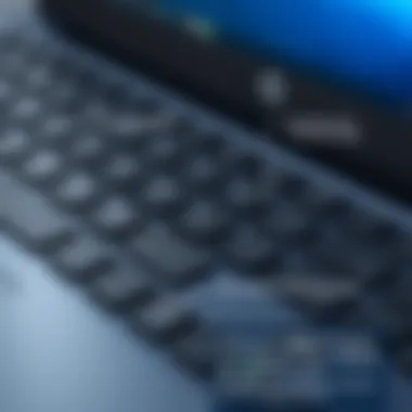 Close-up of HP Pavilion Business Laptop's keyboard and touchpad functionality