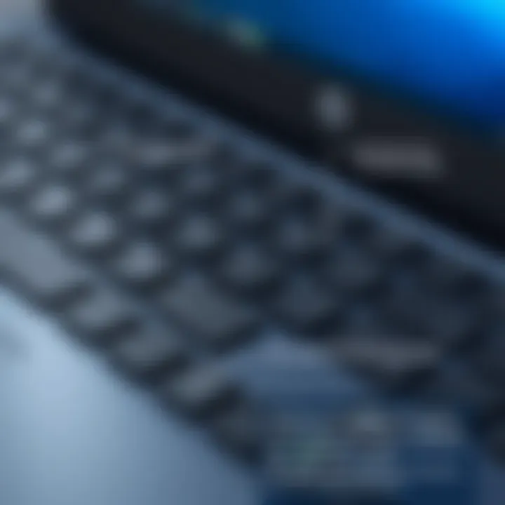 Close-up of HP Pavilion Business Laptop's keyboard and touchpad functionality