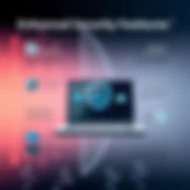 Visual representation of security features integrated into HP Pavilion Business Laptop