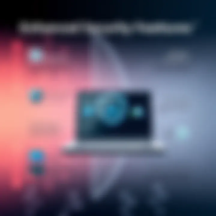 Visual representation of security features integrated into HP Pavilion Business Laptop