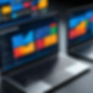 Laptop Productivity with Various Windows Versions Visual representation of laptop productivity with different Windows versions