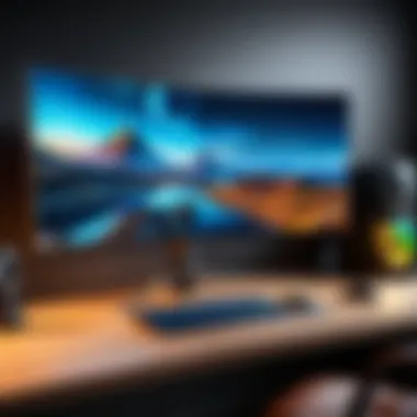 Gaming setup featuring a super ultrawide monitor