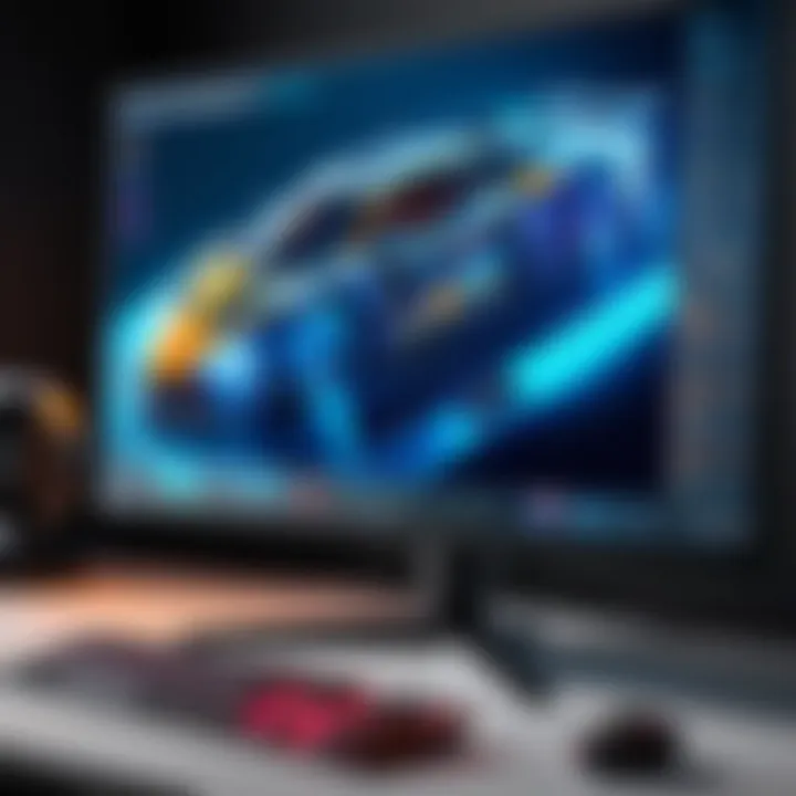 Close-up of gaming monitor features and controls