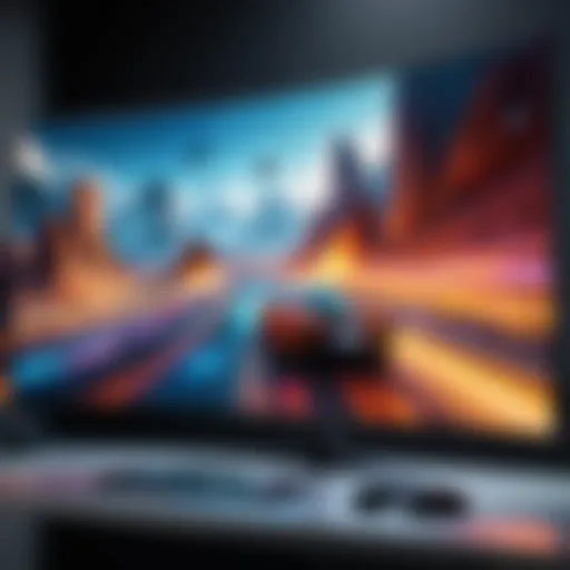Ultra wide gaming monitor showcasing immersive gameplay