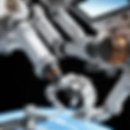 Robotic arm performing maintenance on the ISS