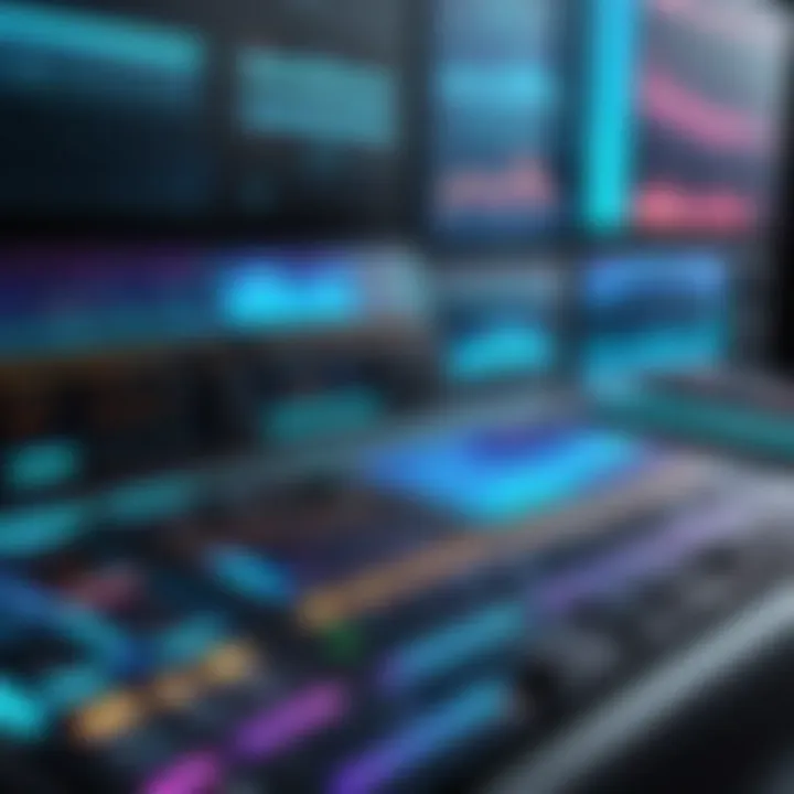 Futuristic Digital Audio Production A futuristic concept of audio production in a digital environment