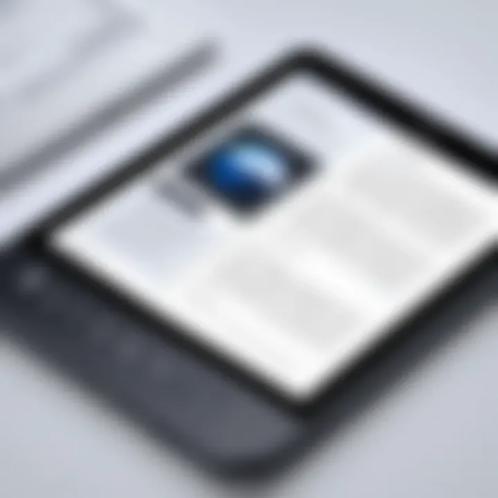 User interface of a popular e-reader application