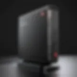 Front view of Lenovo Tiny Workstation showcasing sleek design