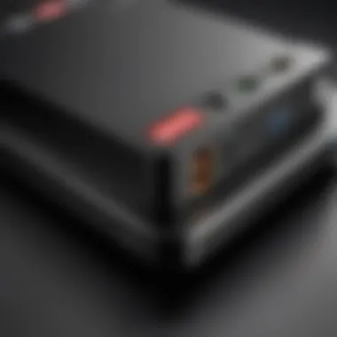 Close-up of Lenovo Tiny Workstation ports and connectivity options