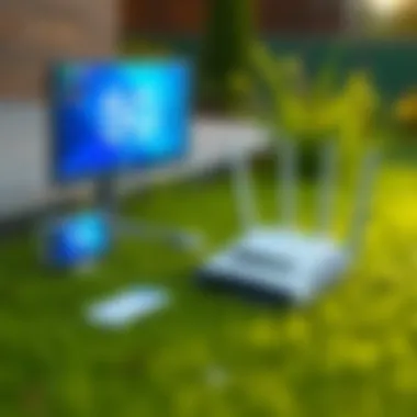 Installation setup for the Linksys 5G Outdoor Router in an outdoor environment