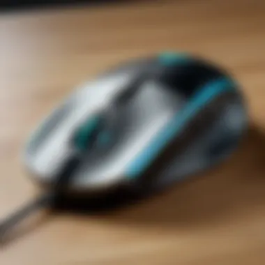 Close-up view of Logitech mouse specifications