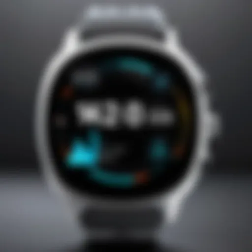 Smartwatch displaying fitness metrics