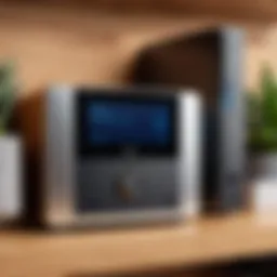 Elegant NAS device on a wooden shelf