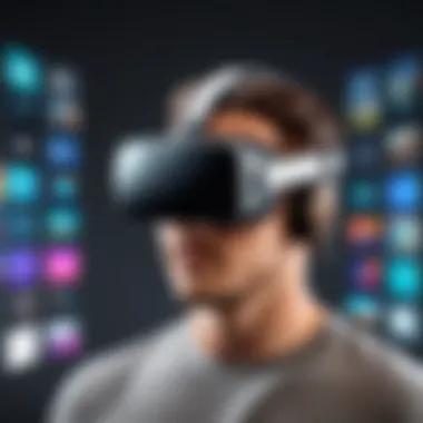 Diverse VR Applications on Oculus Platform A sleek interface showcasing multiple VR apps on the Oculus platform.