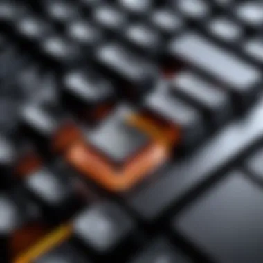 Precision with Mechanical Switch Technology Close-up of mechanical switches on a keyboard