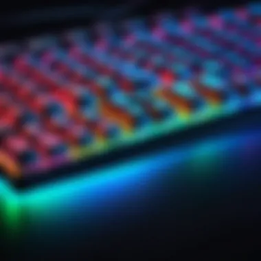 Gaming keyboard with RGB lighting effects