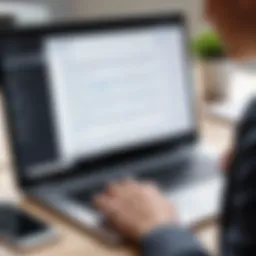 User interacting with a note-taking app on a touch screen laptop