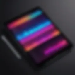 iPad displaying a vibrant streaming service interface