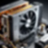 Close-up of high-performance graphics card for editing